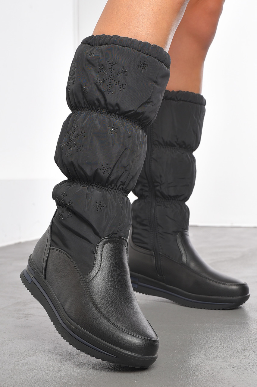 Чоботи жіночі зимові чорного кольору р.36 192076T Безкоштовна доставка, фото 1