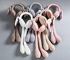 Теплі навушники зайчики з рухомими вушками, навушники теплі для дівчаток, навушники зимові кролик з вушками