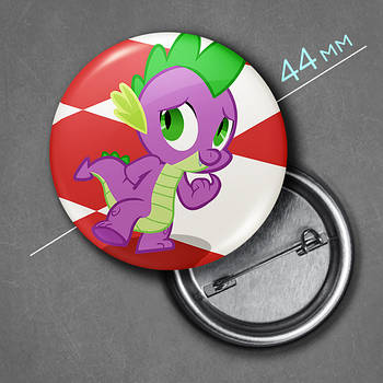 "Спайк (Мій маленький поні / My Little Pony) " значок круглий на булавці Ø44 мм