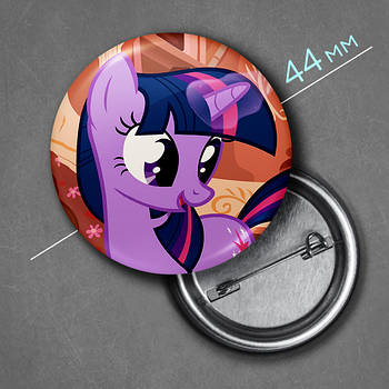 "Твайлайт Спаркл (Мій маленький поні / My Little Pony) " значок круглий на булавці Ø44 мм