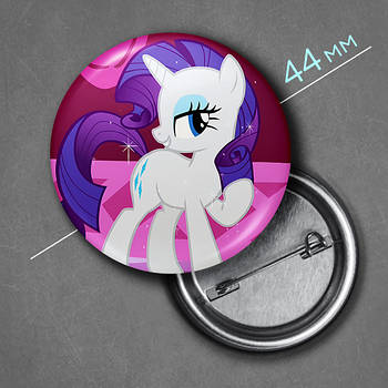 "Раріті (Мій маленький поні / My Little Pony) " значок круглий на булавці Ø44 мм