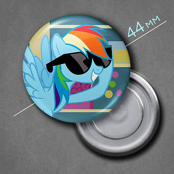 "Рейнбоу Деш (Мій маленький поні / My Little Pony) " магніт круглий Ø44 мм