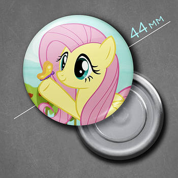 "Флаттершай (Мій маленький поні / My Little Pony) " магніт круглий Ø44 мм
