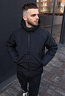 Чоловіча зимова куртка-реган чорна однотонна Shopingo