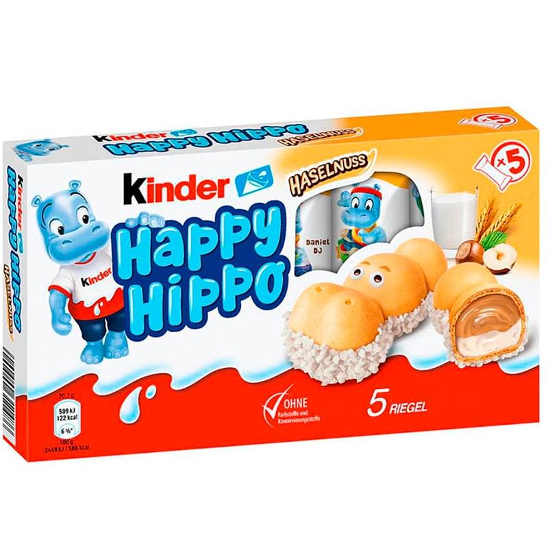 Батончики Kinder Happy Hippo 5шт (Лісовий горіх)