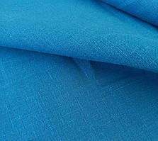 Льняна тканина костюмної щільності блакитного кольору