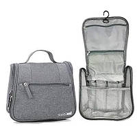 Дорожня косметичка Travel Bag сіра з гачком