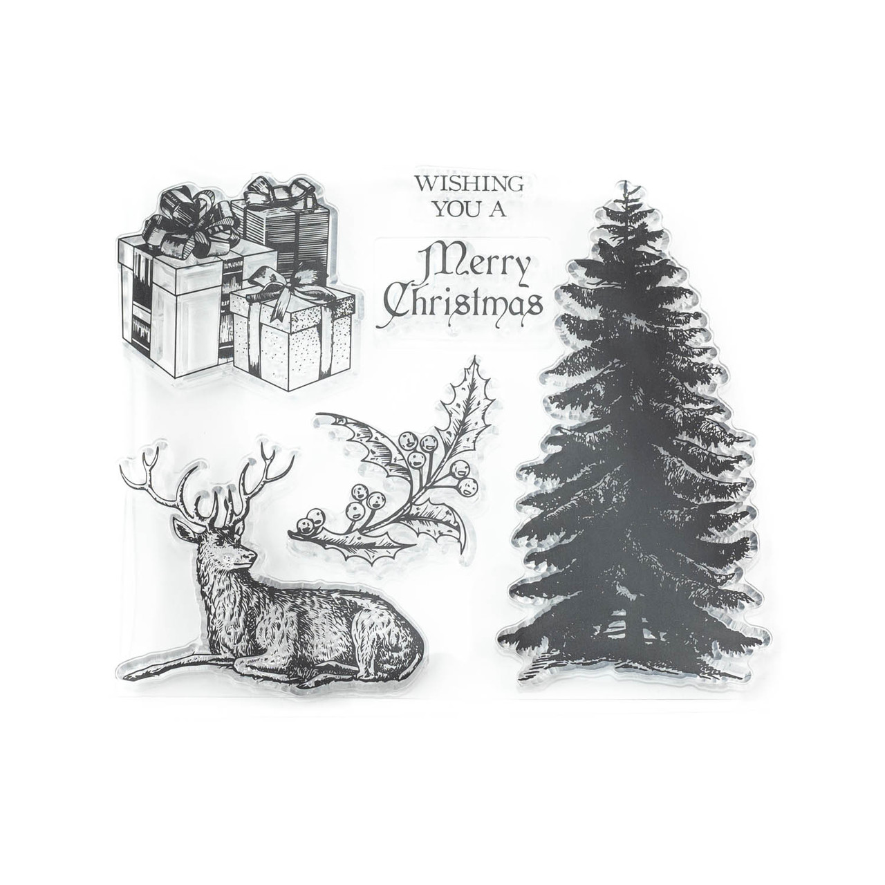Набір силіконових штампів для скрапбукінгу Merry Christmas CHT101