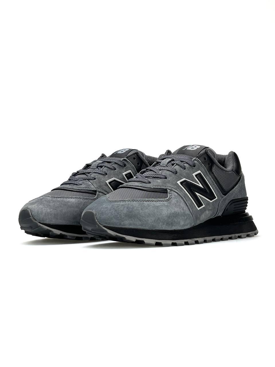 Чоловічі кросівки New Balance 574 Grey, кеди замша водонепроникний текстиль чорні. Чоловіче взуття