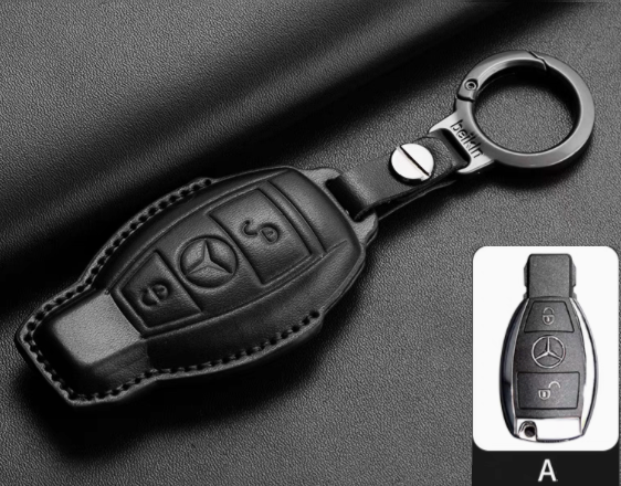 Чохол брелок ключниця автомобіль із логотипом Mercedes із натуральної шкіри