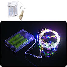 Гирлянда Ниточка на 3-х батарейках 100ламп 10м. мультиколір RJ-04