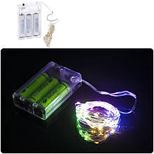 Гирлянда Ниточка на 3-х батарейках 50ламп 5м. мультиколір RJ-03