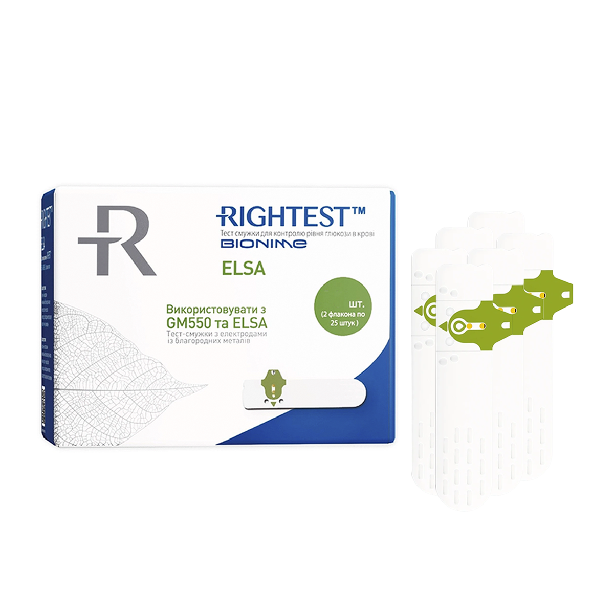 Тест смужки Біонайм 550 (Bionime Rightest GS550) (ELSA) No50/300 штук