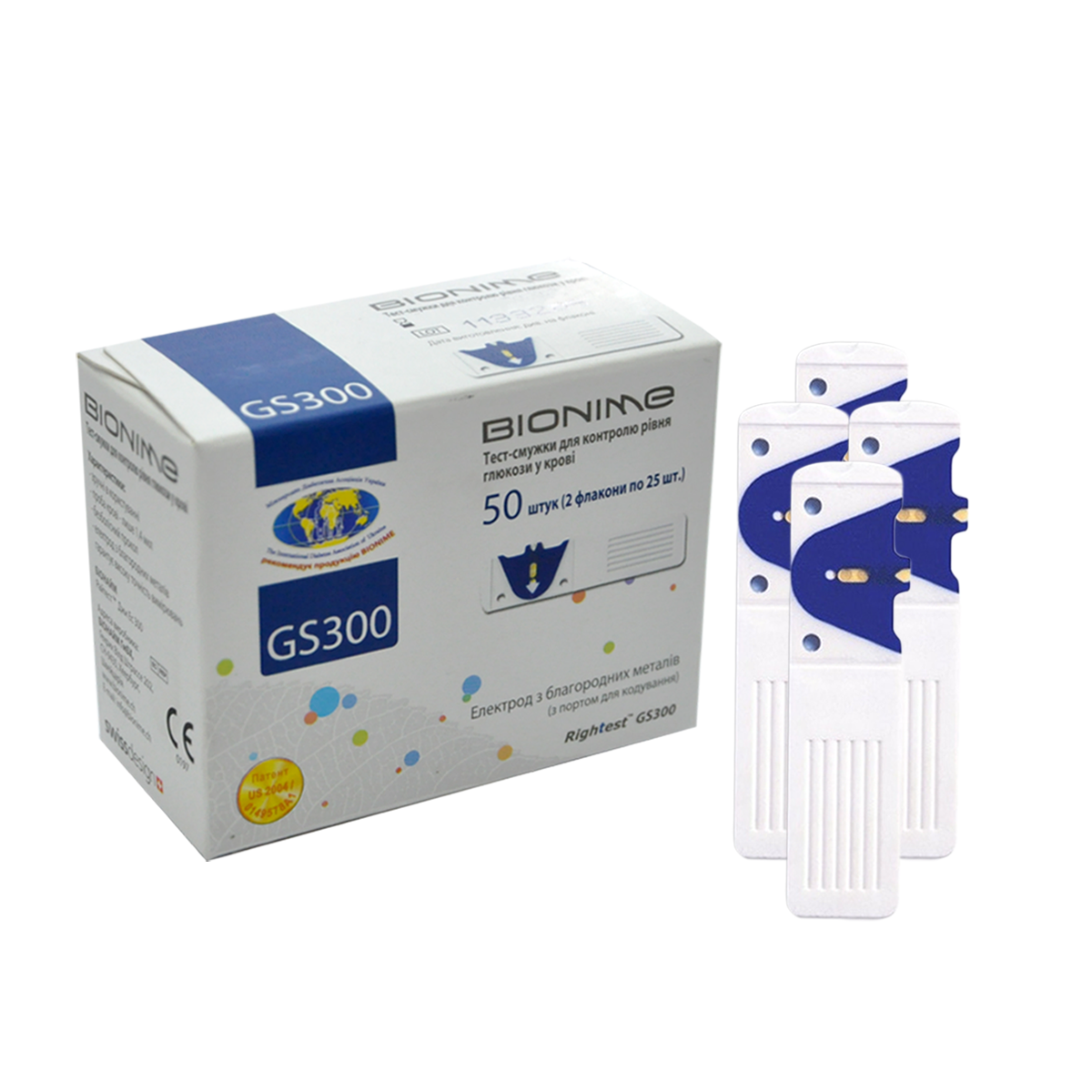 Тест смужки Bionime GS300 No50/200 штук