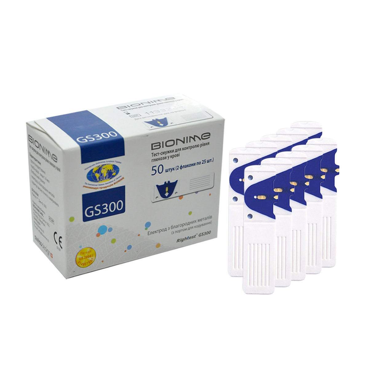 Тест смужки Bionime GS300 No50/500 штук