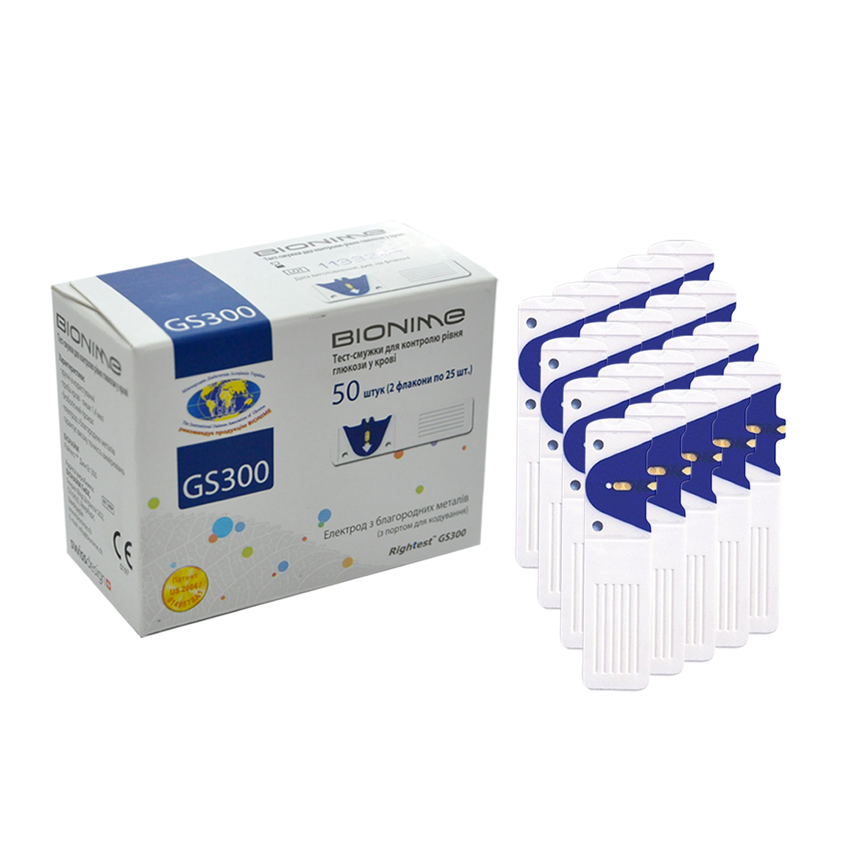 Тест смужки Bionime GS300 No50/1000 штук