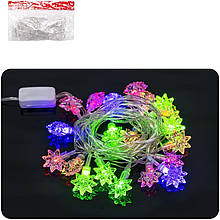 Гирлянда електрична LED 20шт. 3,5м. Зірки об'ємні мультиколір RJ-15