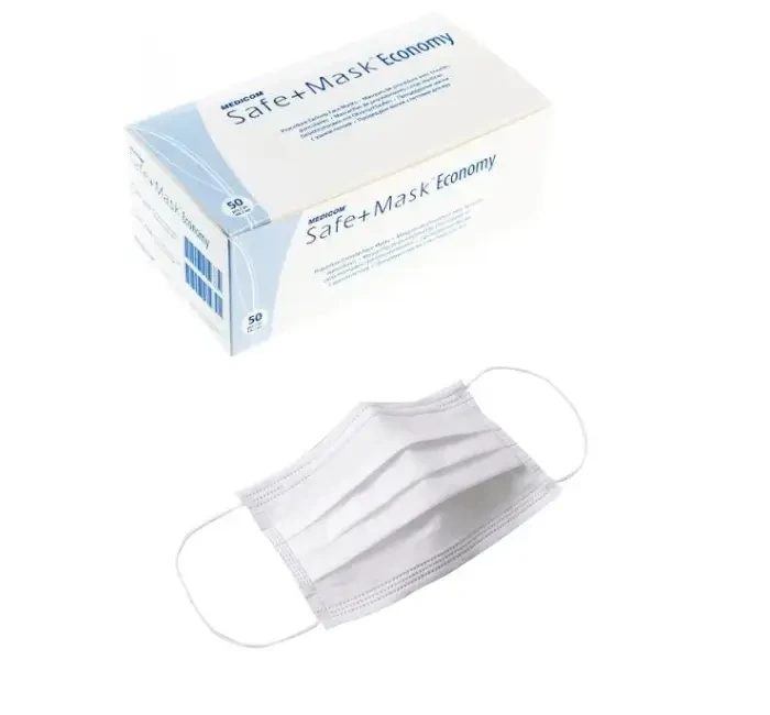 Маска медична, тришарова на гумці Safe+mask Economy (50 шт)