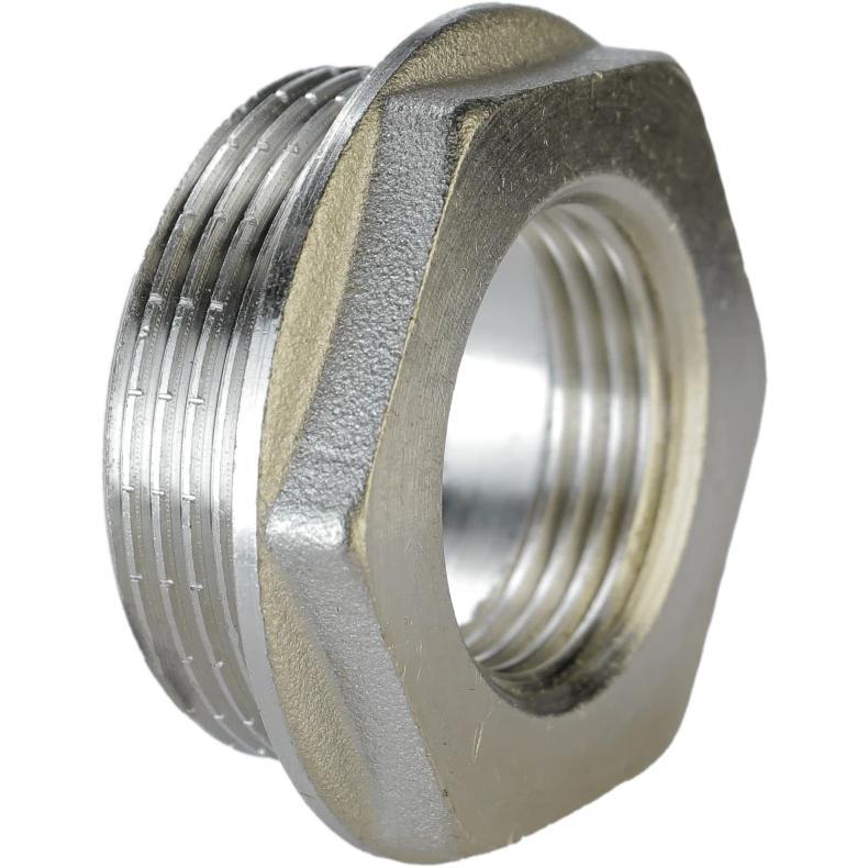 Футорка нікель 1" Зовнішня х1/2" Внутрішня А0704-1А (нк), фото 1