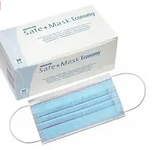 Маска медична, тришарова на гумці Safe+mask Economy (50 шт)