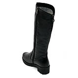 Сапожки високі чорні жіночі із замком шкіряні на вовні Вілюс 3150 розмір 37, фото 5