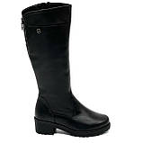 Сапожки високі чорні жіночі із замком шкіряні на вовні Вілюс 3150 розмір 37, фото 4