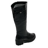 Сапожки високі чорні жіночі із замком шкіряні на вовні Вілюс 3150 розмір 37, фото 7