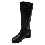 Сапожки високі чорні жіночі із замком шкіряні на вовні Вілюс 3150 розмір 37, фото 8