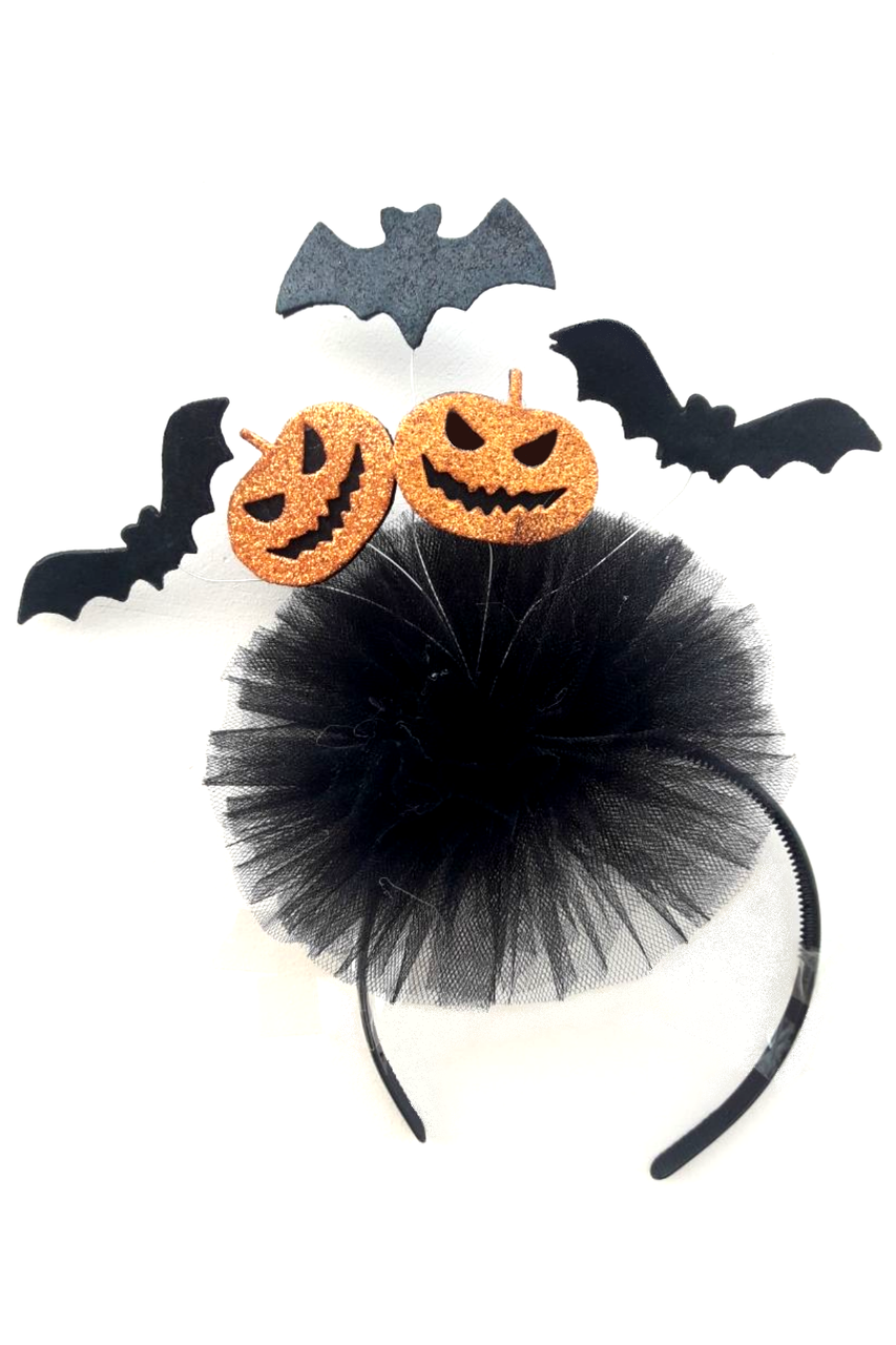Карнавальний аксесуар для дівчинки обруч для Хеллоуїна №1 з декором з фатину та фоамірану