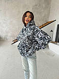 Жіноче тепле худі оверсайз із тринитки на флісі з капюшоном і принтом 63043378, фото 5