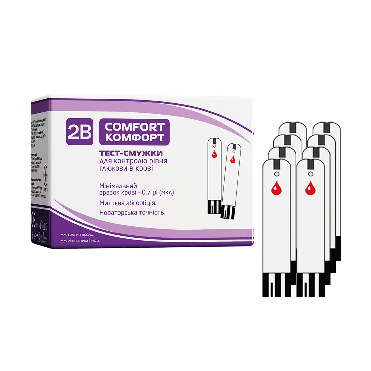 Тест-смужки Тубі Комфорт 50 шт. (2B Comfort)/400 штук, фото 1