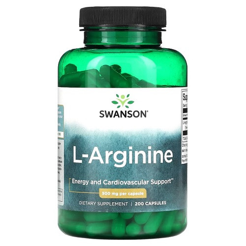Аргінін Swanson L-Arginine 500 mg (200 капсул.)