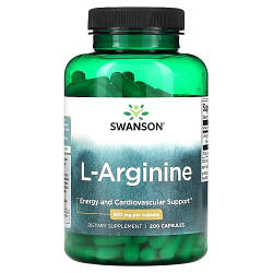 Аргінін Swanson L-Arginine 500 mg (200 капсул.)
