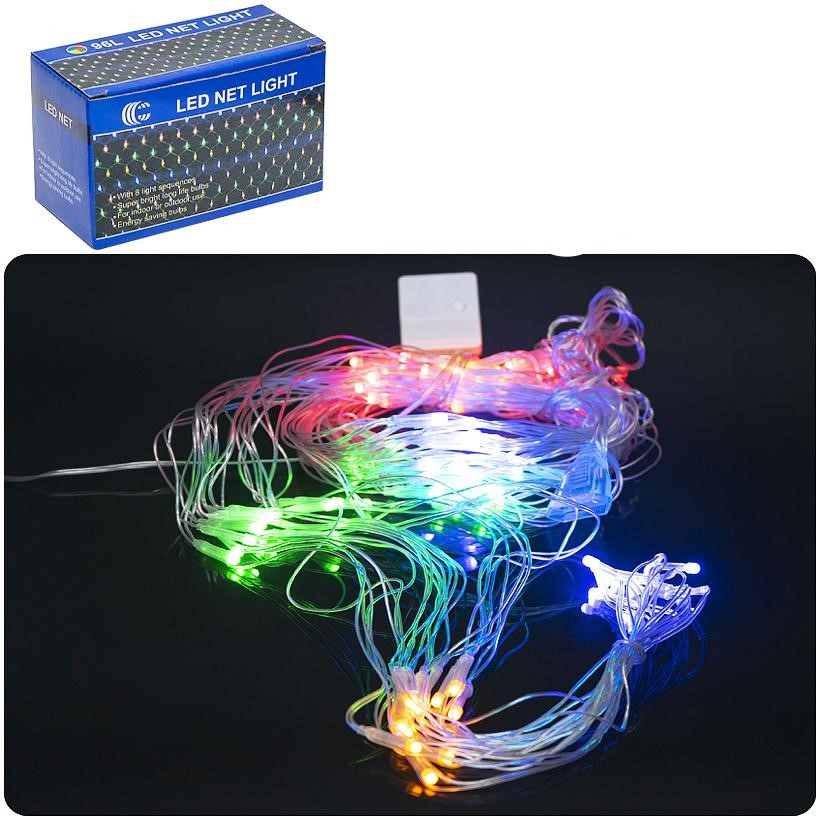 Гірлянда електрична LED 96шт. Штора 1,5х1,5м. мультиколір D-1