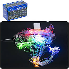 Гірлянда електрична LED 96шт. Штора 1,5х1,5м. мультиколір D-1, фото 2