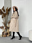 Жіноче демісезонне пальто молочного кольору 42-52, фото 2