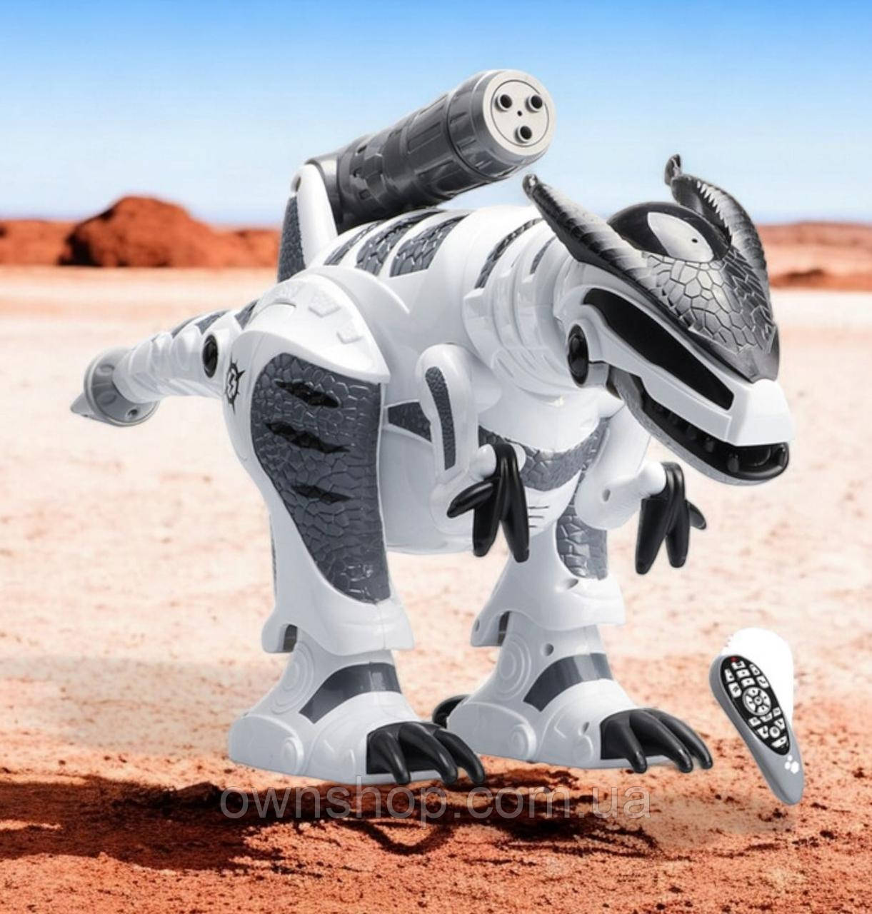 Інтерактивний Динозавр К9, 66 см на радіокеруванні, стріляє присосками, фото 1