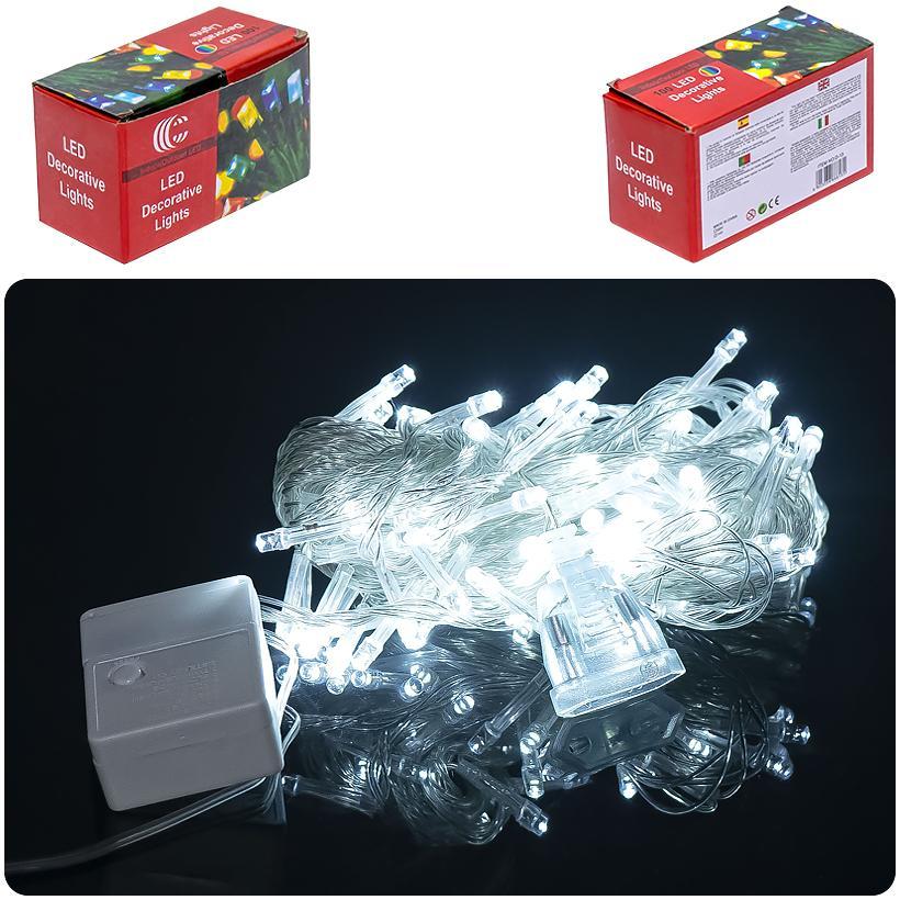 Гірлянда електрична 100(80)ламп. LED 9м. біла D-11