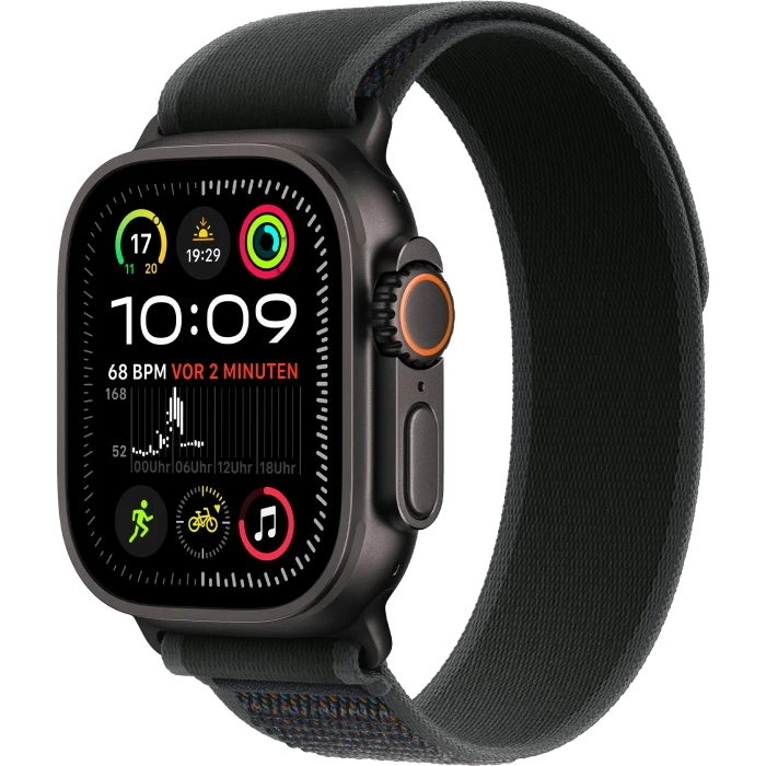 Apple Watch Ultra 2 GPS + Cellular 49mm Black Titan. Case w. Black Trail Loop - M/L (MX4V3)