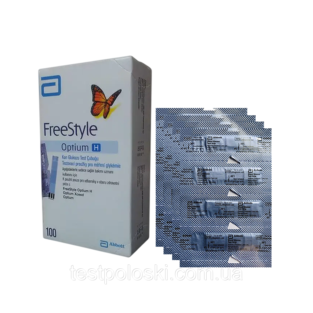 Тест смужки Фрі Стайл Оптіум Н 100 шт. (FreeStyle Optium H)/400 штук