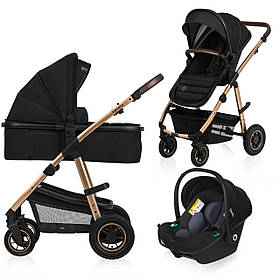 Коляска універсальна 3в1 Lionelo Amber Black Onyx Чорна