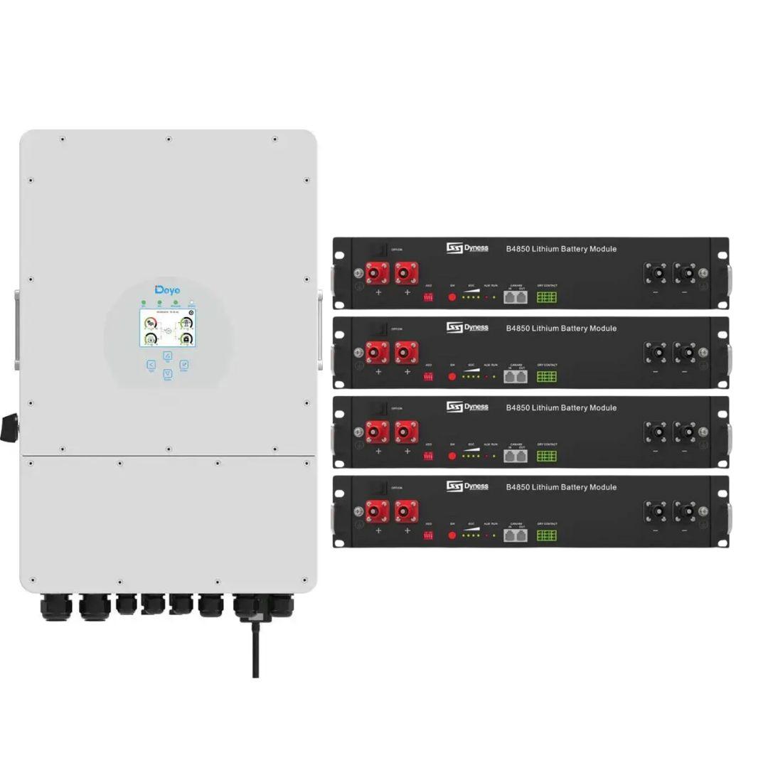 Deye 12 кВт комплект трифазний інвертор + чотири акумулятори DYNESS B4850 LiFePo4 50Ah