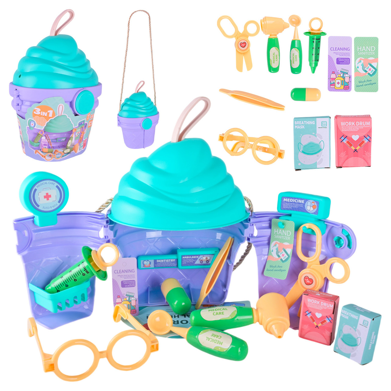 Ігровий набір Лікар 688-201A зі шприцом та стетоскопом, фото 1