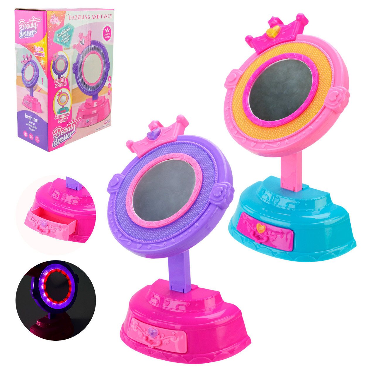 Набір стиліста MS-8811 трюмо на батарейках світло звук рухомі елементи 2 кольори, фото 1