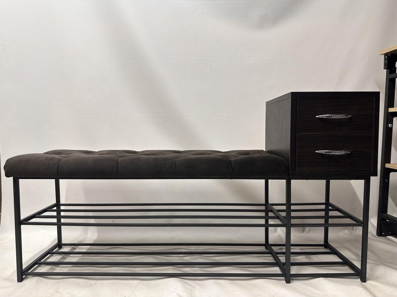 Банкетка для обуви с тумбой на 2 ящика в прихожую цвет под заказ, цена ...