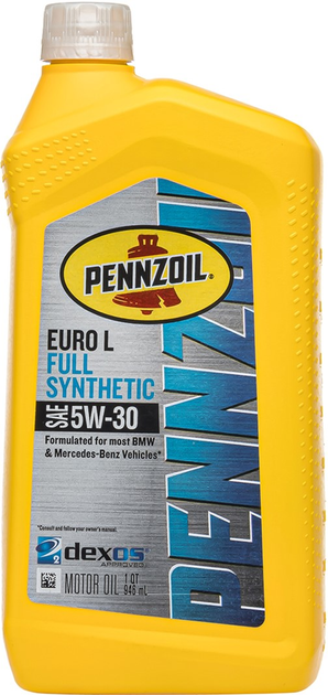 Моторна олива Pennzoil Platinum Euro L 5W-30 Fully Synthetic 0. 946л