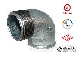 Кут (коліно) 90° оцинкований ЗВ 1 1/2" Hydro-T