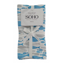 Набір рушників SOHO 40*40 см бавовна 100% Fish 4 шт.