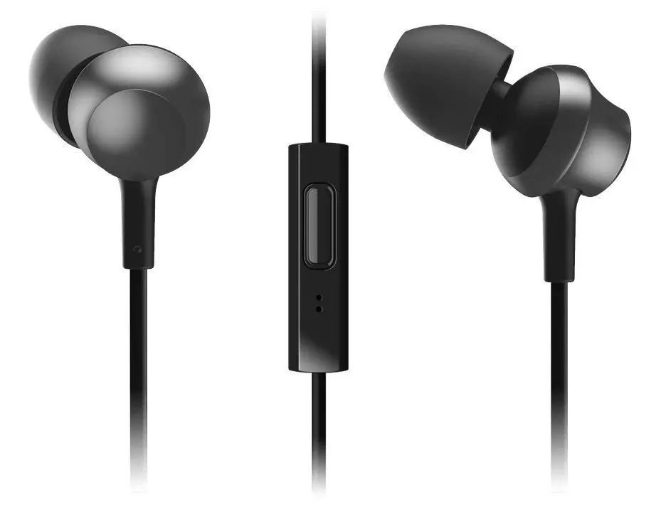 Дротові навушники Panasonic RP-TCM360GCK вакуумні з мікрофоном (Чорні), фото 1