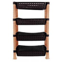 Этажерка для овощей VIOLET HOUSE 0761 Роттанг Эко BROWN 4-х ярусная